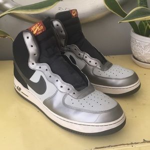 Nike Air Force Ones Black and Silver